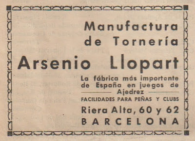 Anuncio de la Manufactura de Tornería Arsenio Llopart, años 30