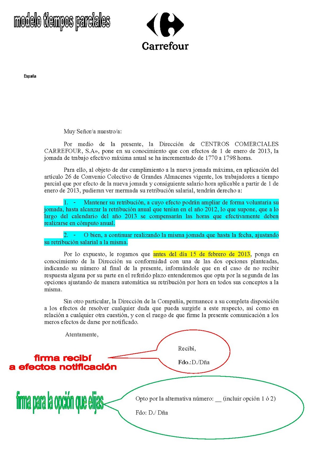 UGT CARREFOUR ASTURIAS: Urgente: adaptación jornada nuevo 