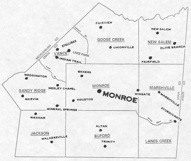 Image result for union county, North carolina townships