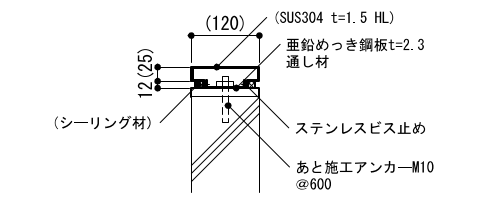 7-13-1　階段：階段（手すり腰壁のある場合）金属製の場合