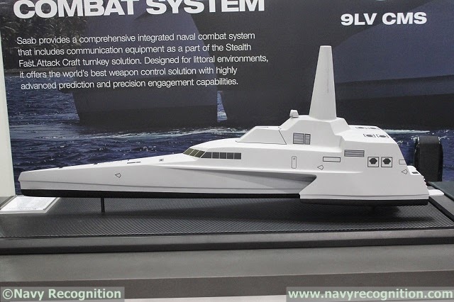 The new design of North Sea Boat's 63m FMPV Trimaran as shown on SAAB 