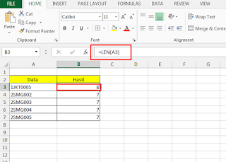 rumus excel len,menghitung karakter di excel