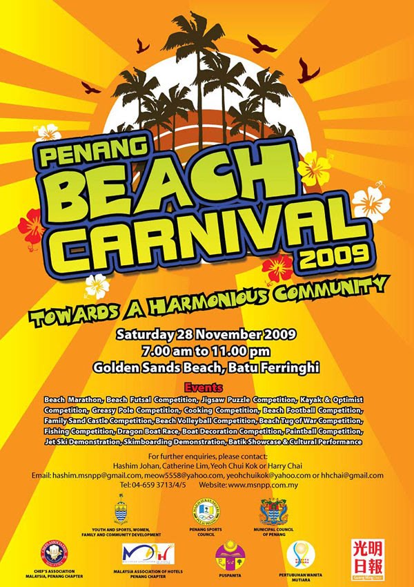 Penang State Sports Department has firstly organized a Penang Beach Carnival