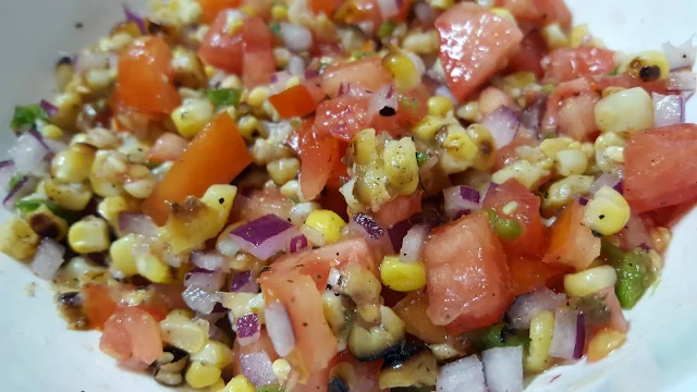 Grilled Corn and Tomato Relish