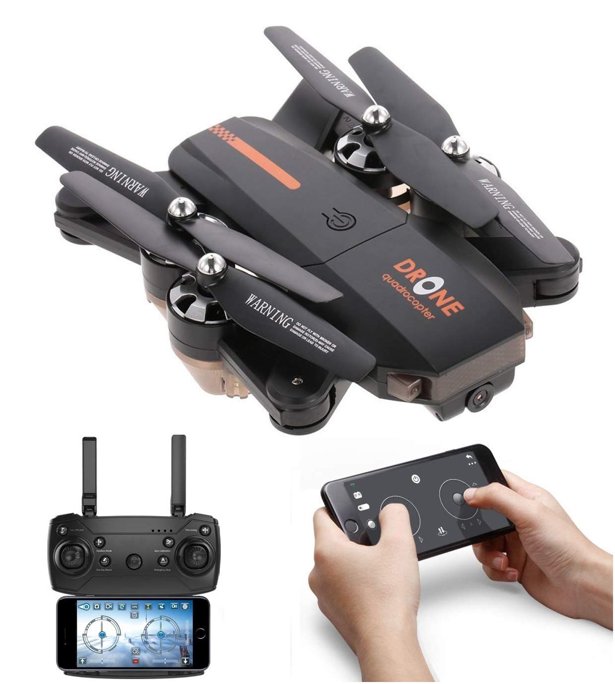 Amitasha New Foldable Wi-Fi Camera Drone with Altitude Hold and Headless Mode