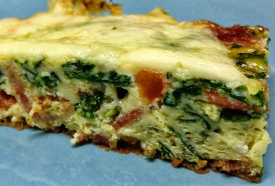 Bacon, Tomatoes, and Spinach Frittata