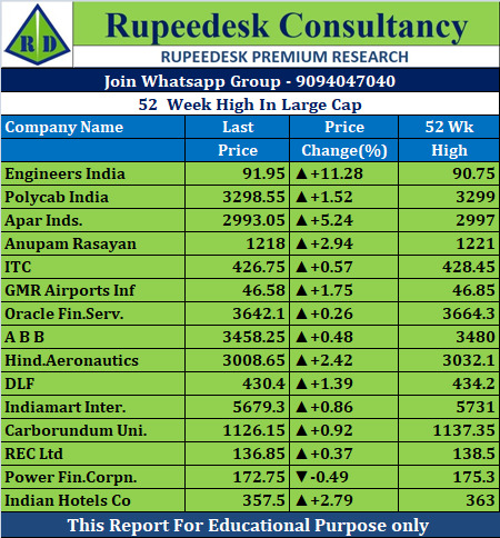 52  Week High In Large Cap