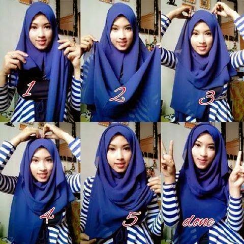 Cara memakai jilbab pashmina syar\u002639;i