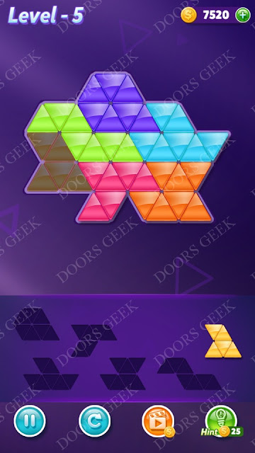 Block! Triangle Puzzle Intermediate Level 5 Solution, Cheats, Walkthrough for Android, iPhone, iPad and iPod