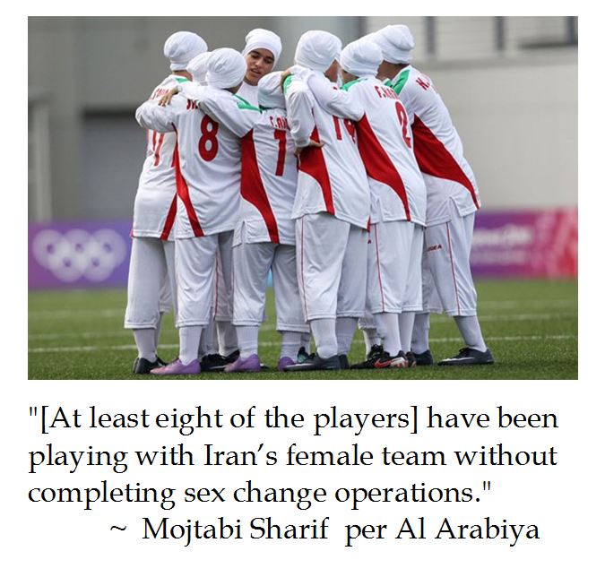 Image result for Eight members of Iranâ€™s womenâ€™s soccer team are men awaiting sex change surgery