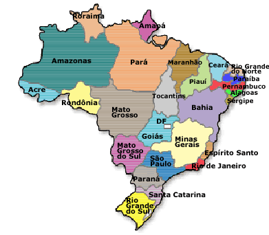 mapa do brasil por regioes. mapa do rasil estados