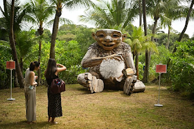 Four giant sculptures made of recycled wood hidden on Sentosa’s Palawan Beach, posted on Thursday, 15 December 2022
