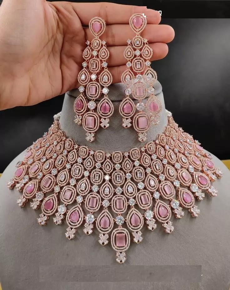 Pink Necklace Design, latest gold jewellery designs for wedding