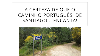 Caminho com uma placa do Caminho de Santiago