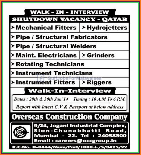 Shutdown Vacancies for Qatar