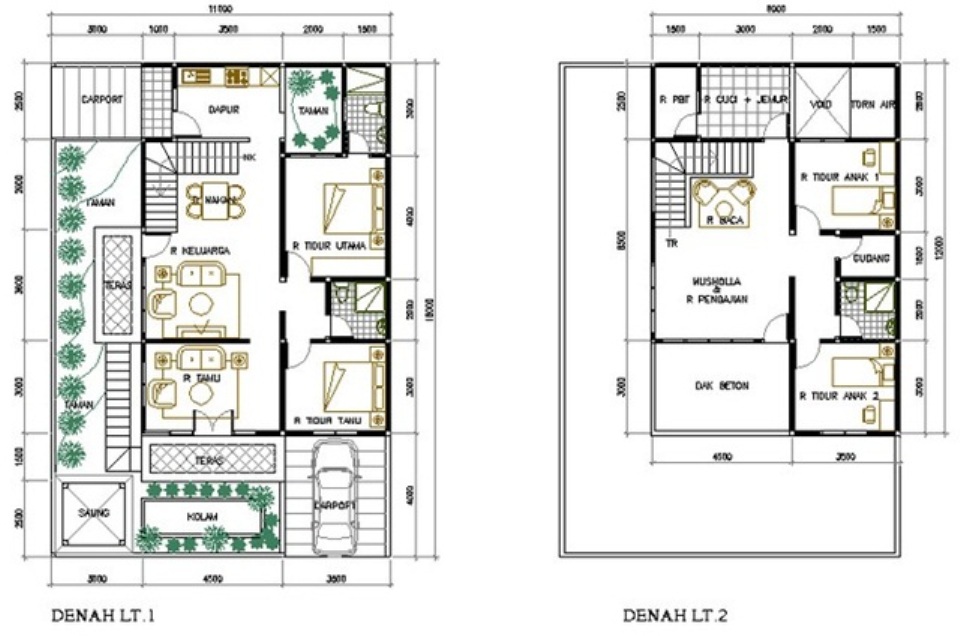 Contoh Denah  Rumah  Mewah Bertingkat  Desain Terbaru MODEL 