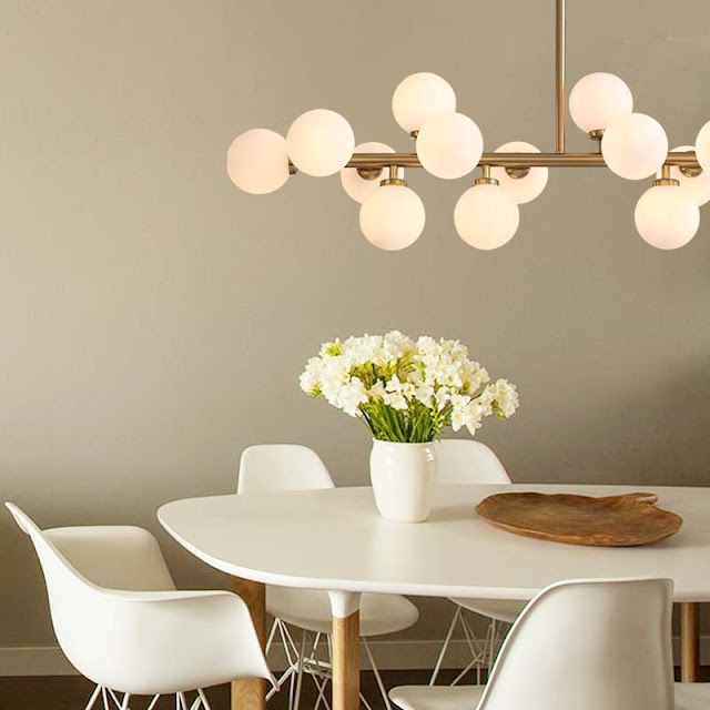 Achieve warm minimalism with chandelier in home