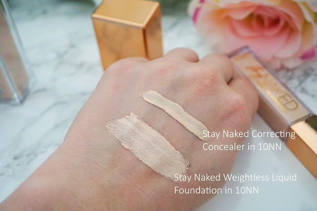 Urban Decay - Stay Naked Weightless Liquid Foundation + Correcting Concealer Swatch