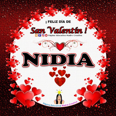 Feliz Día de San Valentín - Nombre Nidia