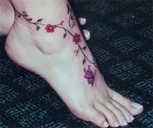 Unique Tattoo On Feet Girl