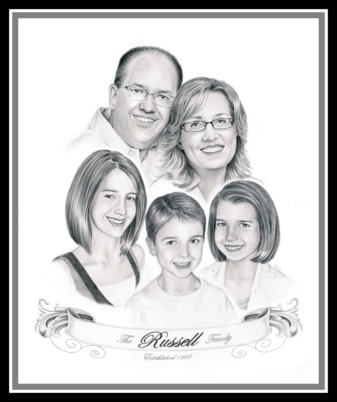 Drawn By Debbie: Drawing Large Family Portraits