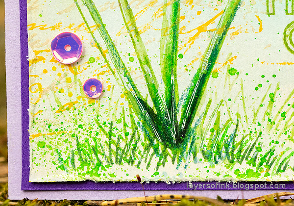 Layers of ink - Crocus in Watercolor and Pencil Tutorial by Anna-Karin Evaldsson. With Simon Says Stamp Thoughtful Flower stamp.