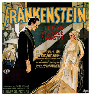 FRANKENSTEIN THE MAN WHO MADE A MONSTER. Estados Unidos. Imprenta: Morgan Litho., Cleveland. EL DOCTOR FRANKENSTEIN. Frankenstein. 1931. Estados Unidos. Dirección: James Whale. Reparto: Boris Karloff, Colin Clive, Mae Clarke, John Boles, Edward van Sloan, Dwight Frye, Frederick Kerr, Lionel Belmore, Marilyn Harris.