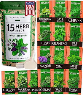 15 Culinary Herb Seeds - Heirloom & Non GMO - High Germination Rate - Seeds for Planting Indoor Hydroponic or Outdoor Herbs Garden | Gardening Gift Men Women Gardeners - Basil, Cilantro, Mint