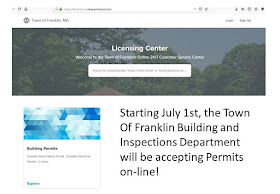 Town of Franklin Building and Inspections Department can process Permits on-line