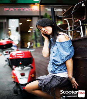 สาวสวยใส ถ่ายแบบ มอเตอร์ไซค์ Motorcycle Girl Model