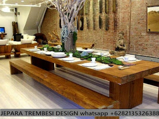 jual mebel meja trembesi solid 4 meter untuk resto-jepara trembesi