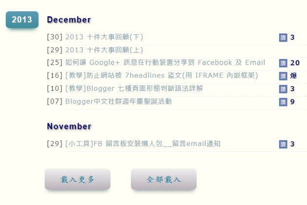 Blogger 文章列表 RWD 版﹍(3) 依日期排列+讚統計 [加值文章]