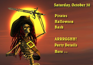 Pirates of Caribbean Halloween Invitation Cards