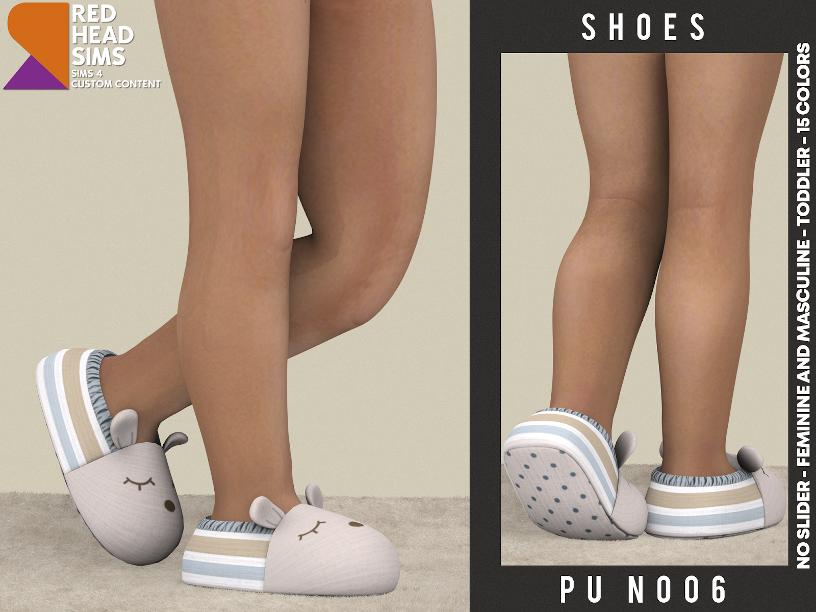 Pu Shoes N006 No Slider Toddler Redheadsims Cc
