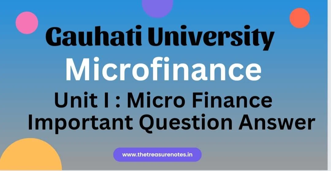 Microfinance Unit 1 Important Question Answer [Gauhati University Bcom 4th Sem]