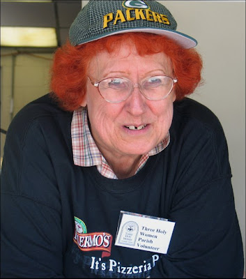 Red haired church lady