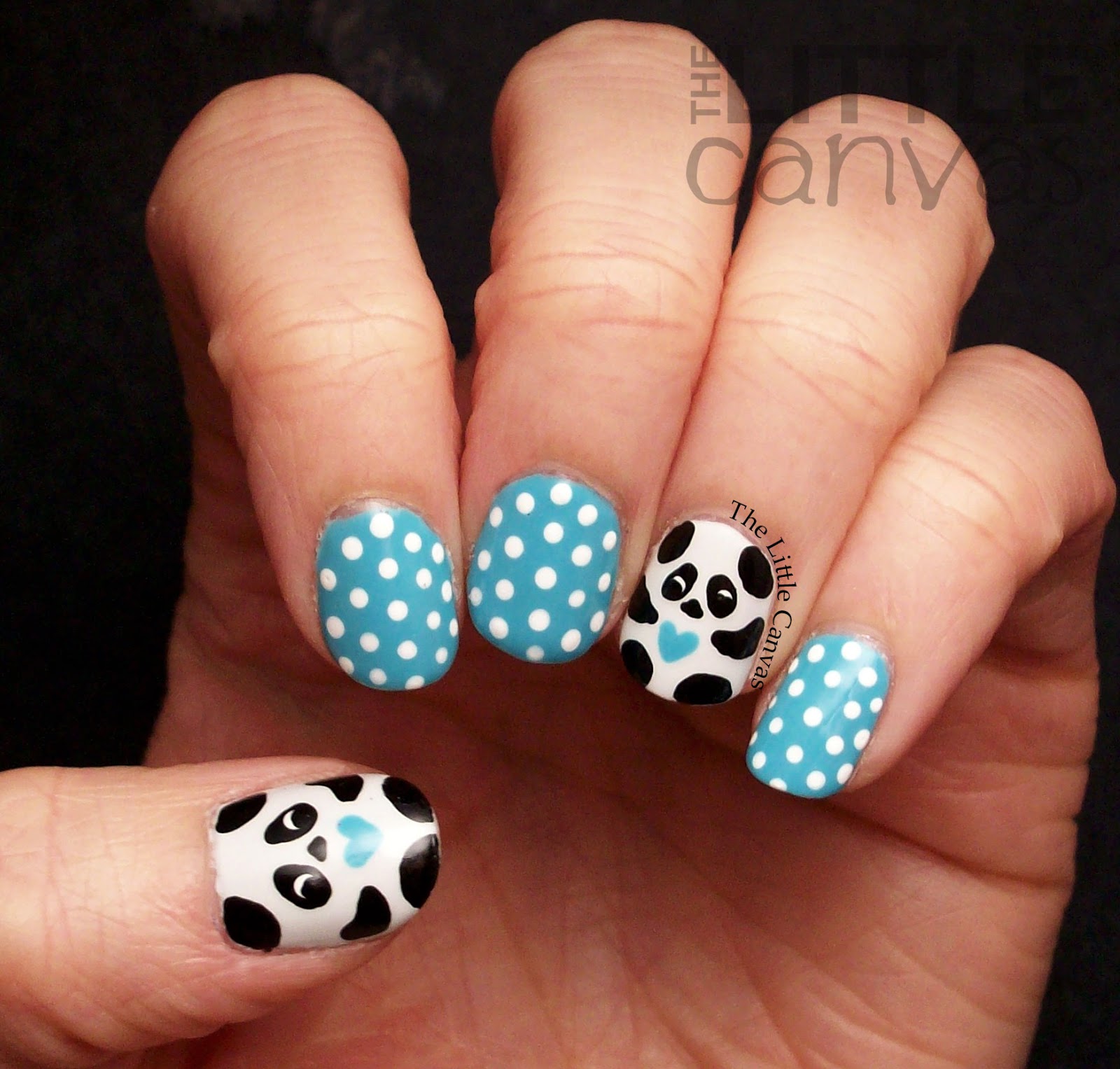 Panda Nail Art - The Little Canvas