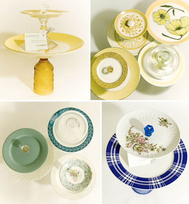 Vintage cake platters for your wedding cake