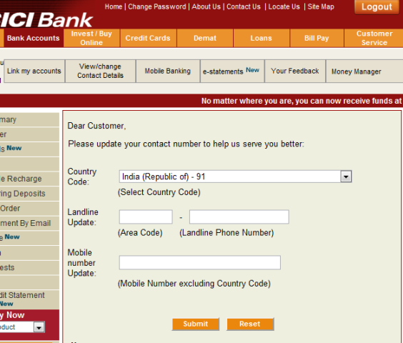 how to change mailing address in icici bank online Can ...