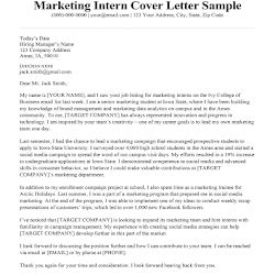 Marketing Internship Cover Letter