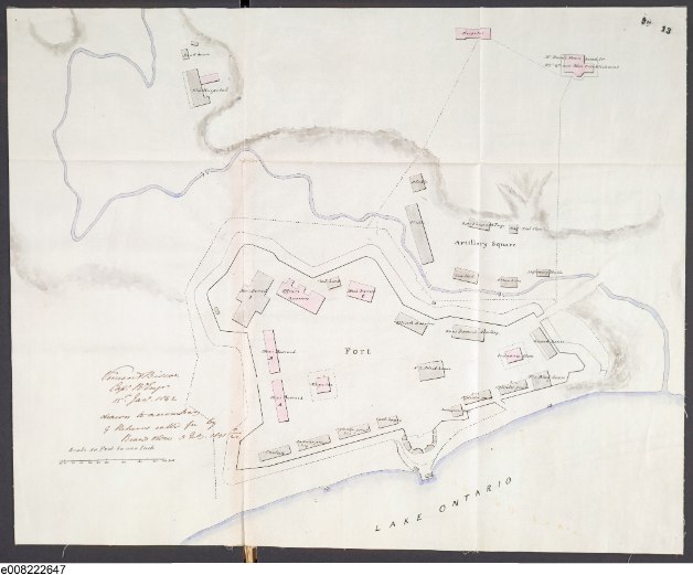 Fort York in 1842 from a British Army map by Capt. Vincent Biscoe, Royal Engineers.