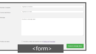 Código HTML para crear un formulario de contacto