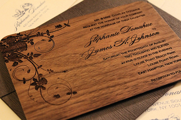 Engraved Wedding Invitation Card