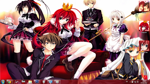 [Theme Win 7] HighSchool DxD By Bashkara