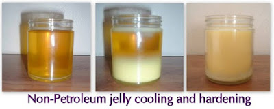 procedure for melting process non petroleum jelly cooling and hardening