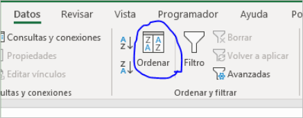 como ordenar datos en excel