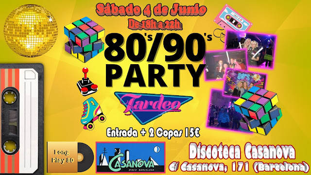 Flyer 80’s / 90’s Party en Casanova Barcelona