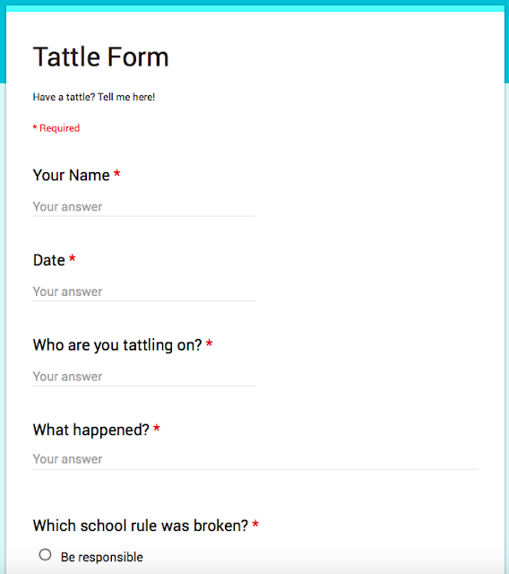 Are you tired of tattling at school? Learn how to create a Google Form to help minimize tattling in the classroom! Video tutorial and step by step directions!