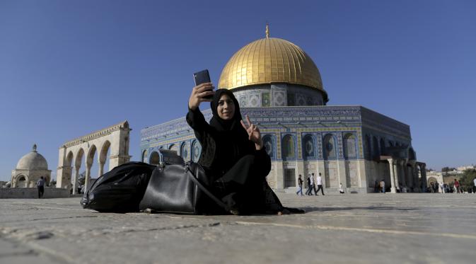 Fotofoto Selfie di Masjid AlAqsa