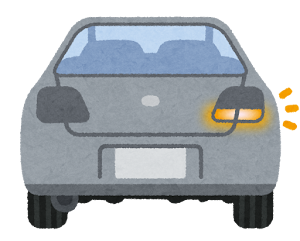 テールランプとウインカーのイラスト（車・右折）